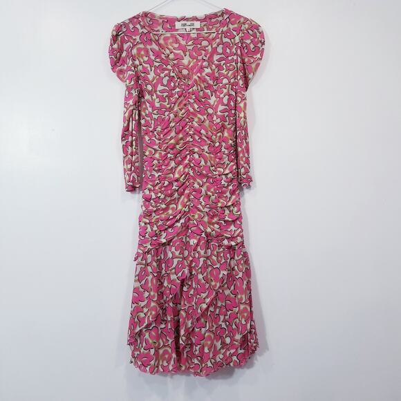 Diane Von Furstenberg Women size Small Marcelle Pleated Mesh Dress - Picture 2 of 12